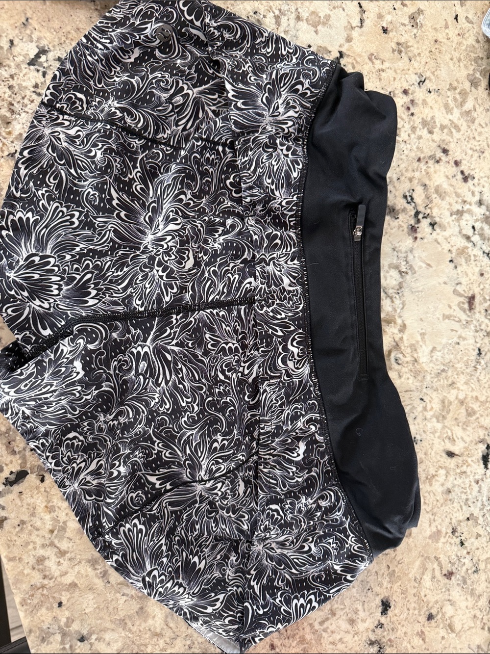 lululemon athletica Black & White Floral Athletic Shorts